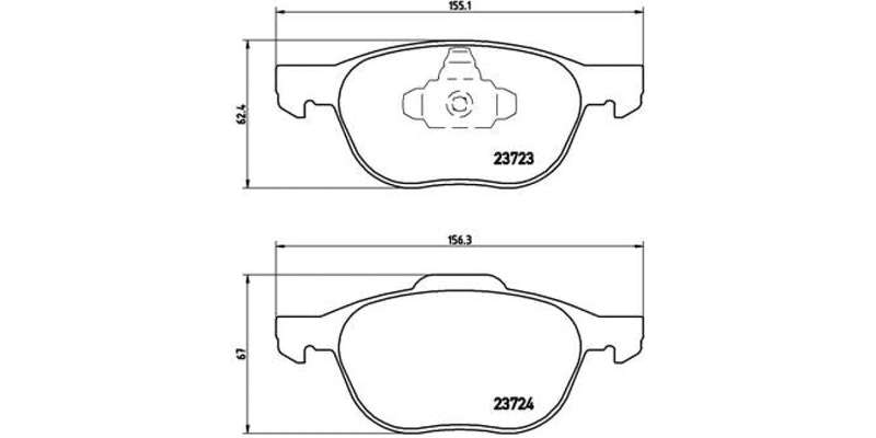 Brembo Brake Pads Front Ford Focus/Volvo ( Set Lh&Rh) (P24061)