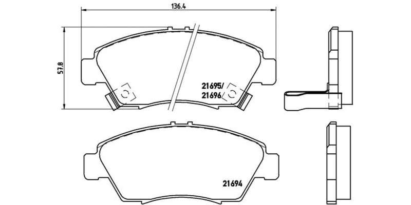 Brembo Brake Pads Front Honda Civic/ Ballade ( Set Lh&Rh) (P28023)