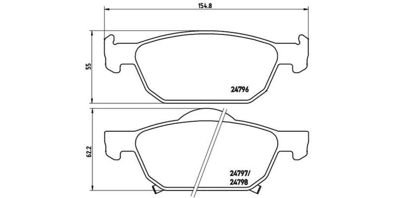 Brembo Brake Pads Front Honda Accord/Ci Vi ( Set Lh&Rh) (P28044)