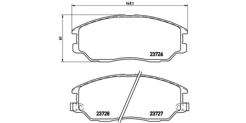 Brembo Brake Pads Front Hyundai Terracan ( Set Lh&Rh) (P30028)
