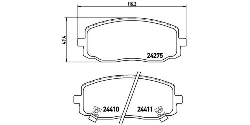 Brembo Brake Pads Front Kia Picanto 1.1 ( Set Lh&Rh) (P30032)
