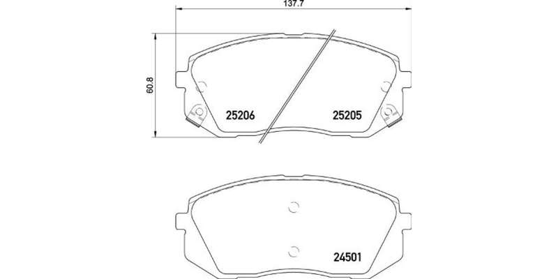 Brembo Brake Pads Front Hyu Kona/Sonata/K ( Set Lh&Rh) (P30093)