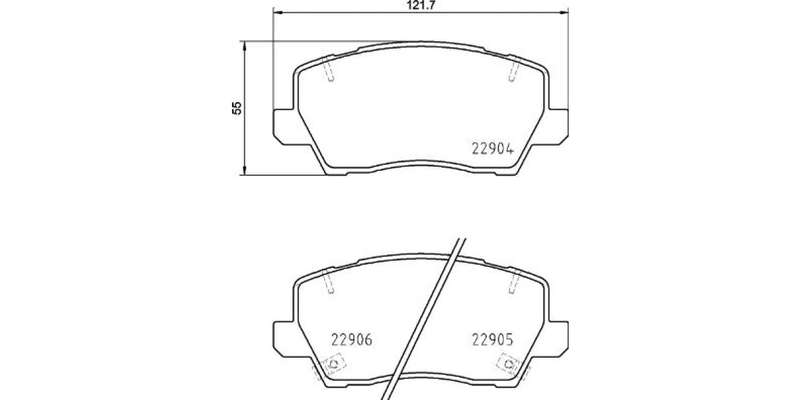 Brembo Brake Pads Front Kia Picanto 2017 ( Set Lh&Rh) (P30114)