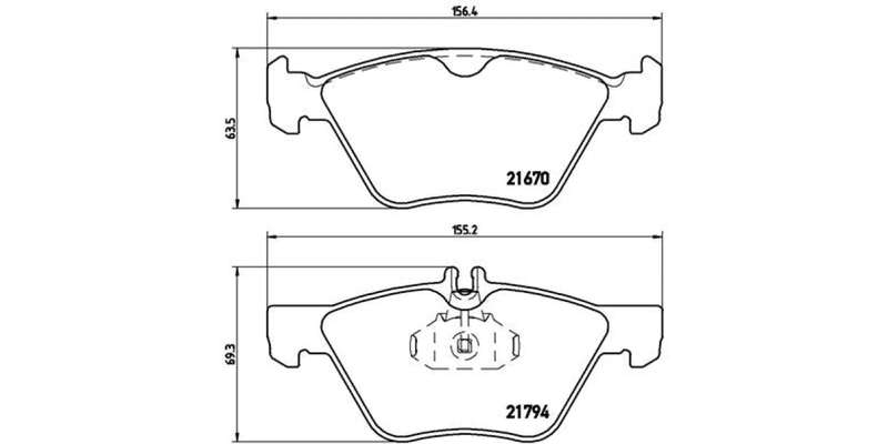Brembo Brake Pads Front Mercedes E Class ( Set Lh&Rh) (P50026)