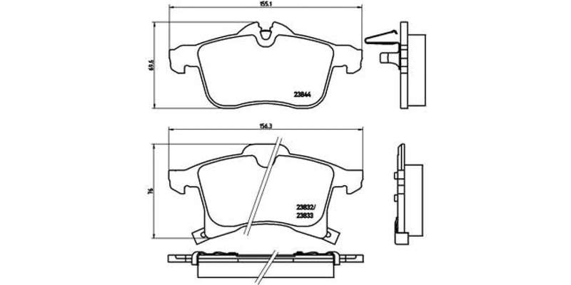 Brembo Brake Pads Front Opel Meriva ( Set Lh&Rh) (P59045)