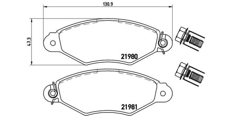 Brembo Brake Pads Front Peugeot 206 1.4A ( Set Lh&Rh) (P61098)