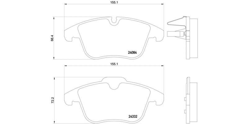 Brembo Brake Pads Front Citroen C5 Iii ( Set Lh&Rh) (P61106X)