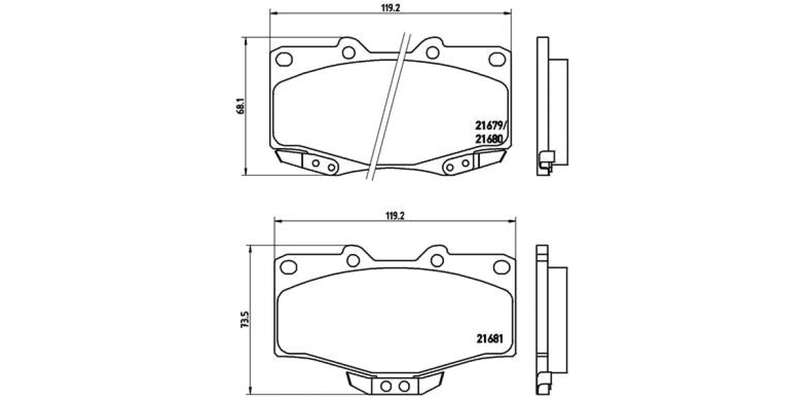 Brembo Brake Pads Front Toyota Prado/Hilux ( Set Lh&Rh) (P83009)