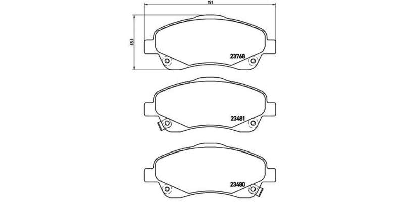 Brembo Brake Pads Front Toyota Corollaverso ( Set Lh&Rh) (P83046)