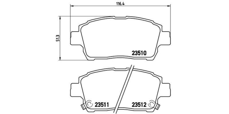 Brembo Brake Pads Front Toyota Mr2 ( Set Lh&Rh) (P83051)