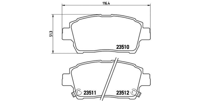 Brembo Brake Pads Front Toyota Mr2 ( Set Lh&Rh) (P83051)