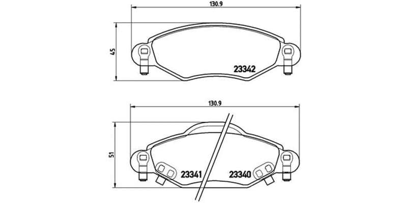 Brembo Brake Pads  Toyota Yaris 1.0/ ( Set Lh&Rh) (P83053)