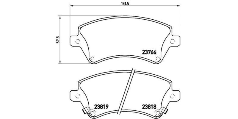 Brembo Brake Pads Front Toyota Corolla16 ( Set Lh&Rh) (P83064)