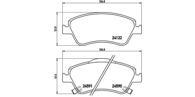 Brembo Brake Pads Front Toyota Corollaauris ( Set Lh&Rh) (P83079)