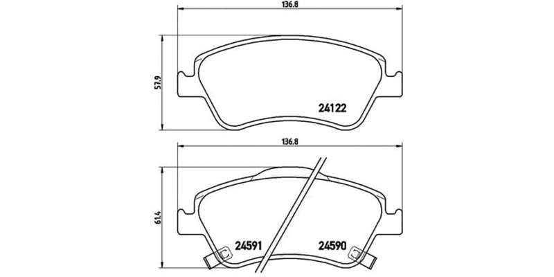 Brembo Brake Pads Front Toyota Corollaauris ( Set Lh&Rh) (P83079)