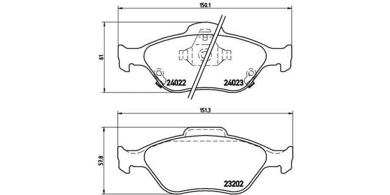 Brembo Brake Pads Front Toyota Yaris 2011 ( Set Lh&Rh) (P83085)