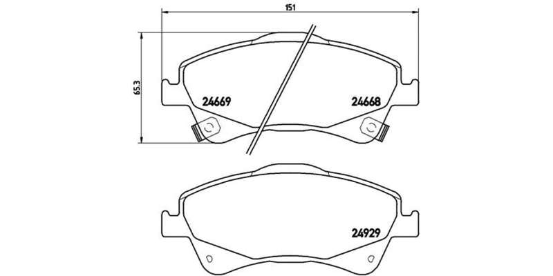 Brembo Brake Pads Front Toyota Corollaauris ( Set Lh&Rh) (P83109)