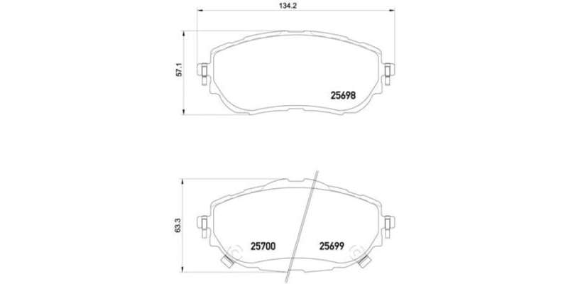 Brembo Brake Pads Front Toyota Corolla 2014 ( Set Lh&Rh) (P83150)