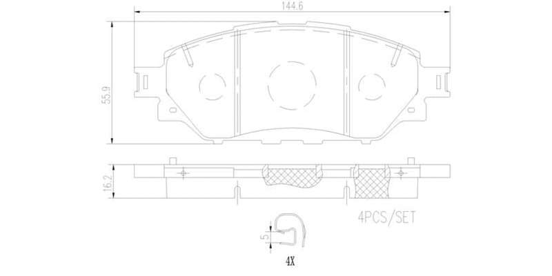 Brembo Brake Pads Front Toyota Hilux/ Ford ( Set Lh&Rh) (P83167)