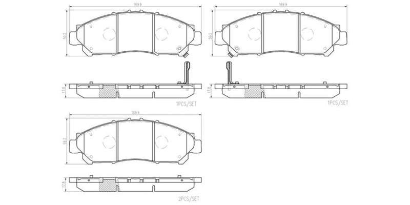 Brembo Brake Pads Front Toyota Quantum2019 ( Set Lh&Rh) (P83173)