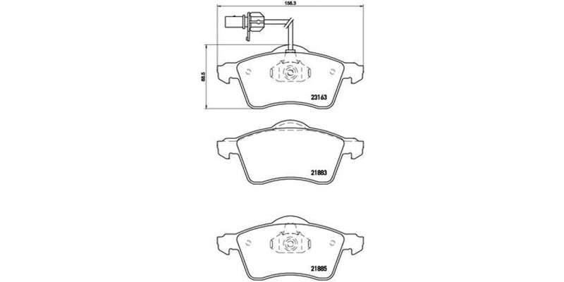 Brembo Brake Pads Front Vw Caravelle ( Set Lh&Rh) (P85049)