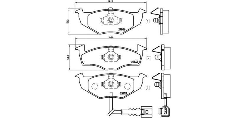 Brembo Brake Pads Front Vw Polo 9N ( Set Lh&Rh) (P85071)