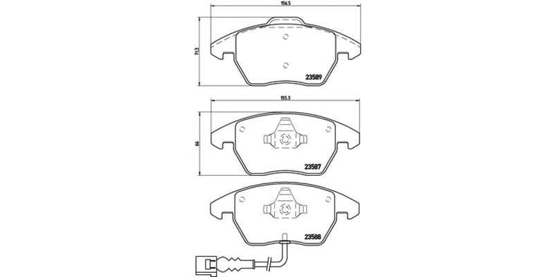 Brembo Brake Pads Front Audi A3/Golf5 ( Set Lh&Rh) (P85075)