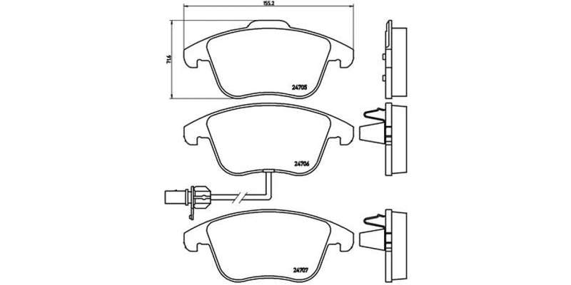 Brembo Brake Pads Front Audi A4/A5 2008O ( Set Lh&Rh) (P85113X)