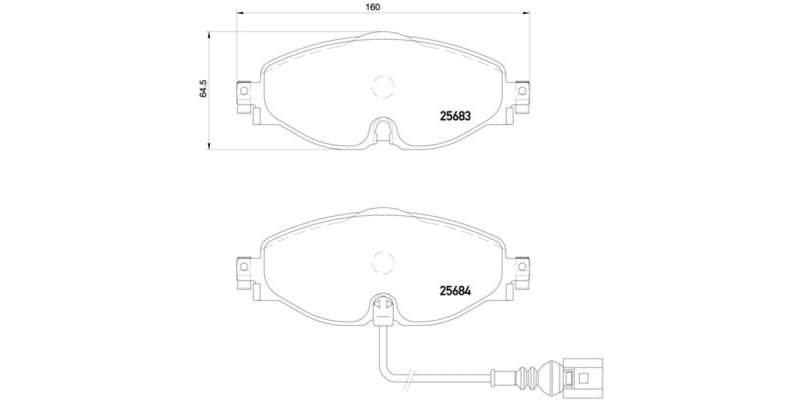 Brembo Brake Pads Front Audi A3/Golf 7 ( Set Lh&Rh) (P85126)