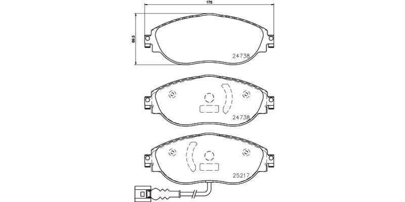 Brembo Brake Pads Front Audi S3/Golf 7/Ti ( Set Lh&Rh) (P85144X)