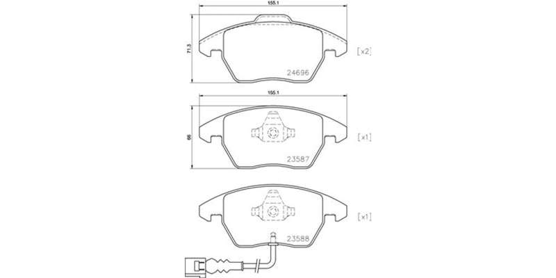 Brembo Brake Pads Front Vw Golf 5&6/ Jett ( Set Lh&Rh) (P85146)