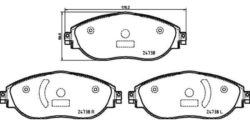Brembo Brake Pads Front Vw Arteon/Tiguan ( Set Lh&Rh) (P85166)