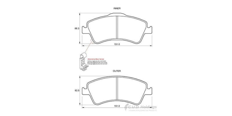 Brake Pads Front Toyota Auris 2007 Corolla 2010 (SAFELINE D3765S) (SET LH & RH Wheel)