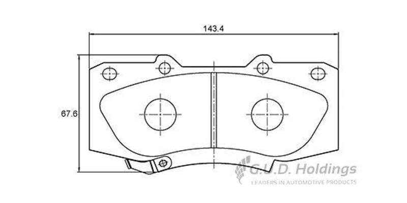 Brake Pads Front Toyota Hilux D4D Vvti (05 16) (SAFELINE D3771S) (SET LH & RH Wheel)