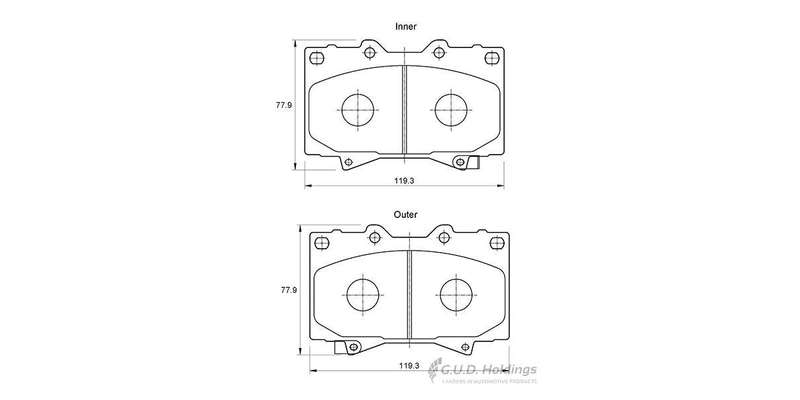 Brake Pads Front Toyota Prado 4.0 (10 ) Landcruiser (98 ) Fj Cruiser (11 ) (SAFELINE D3233S) (SET...