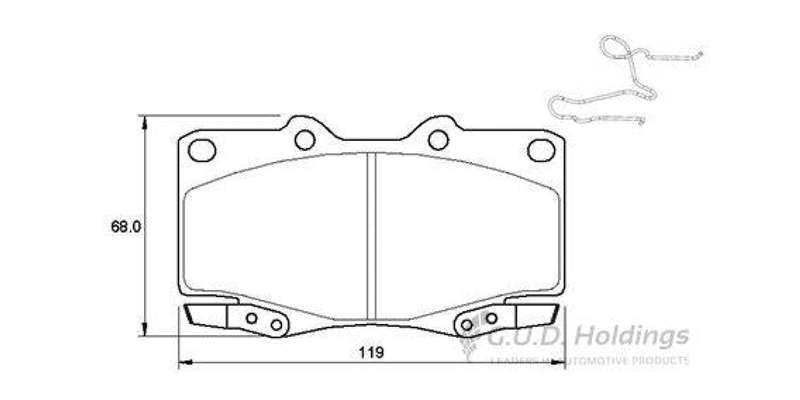 Brake Pads Front Toyota Prado (97 02) Hilux (95 05) Landcruiser (92 07) (SAFELINE D997S) (SET LH ...
