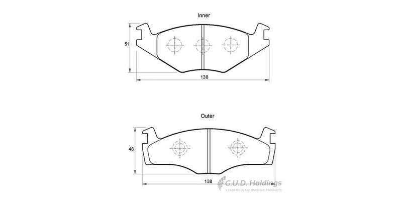 Brake Pads Front Vw Golf[2][3]Jetta [2][3] (83 96) Citi Golf (85 10) Passat (81 87) (SAFELINE D96...