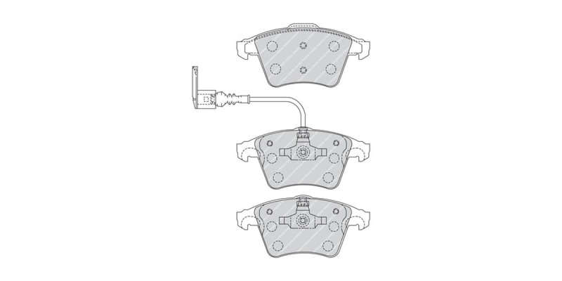 Brake Pads Front Vw Kombi T5 (04 ) Transporter (04 ) (FERODO Front VentedR1643) (SET LH & RH Wheel)