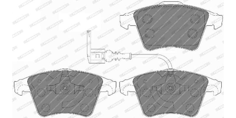 Brake Pads Front Vw Kombi T5 (04 ) Transporter (04 ) (FERODO Front VentedR1643) (SET LH & RH Wheel)