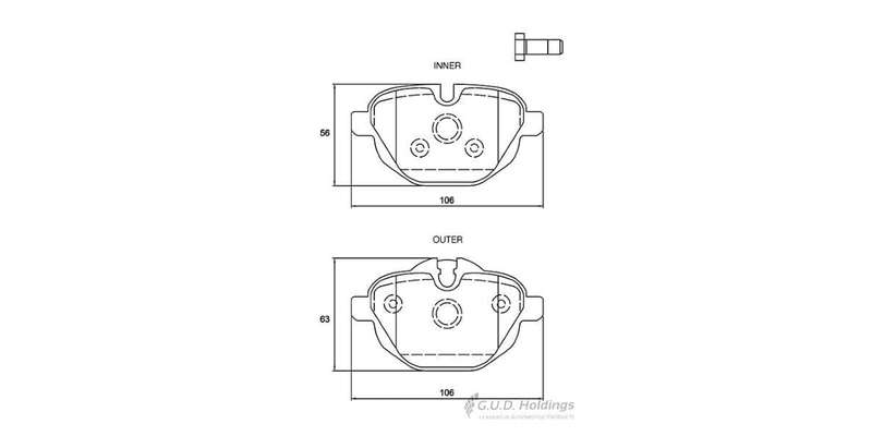 Brake Pads Rear Bmw 5 Series [F10 11] (10 ) [G30] (17 ) 730D 740E [G11 G12] (15 ) X3 [F25] (11 ) ...