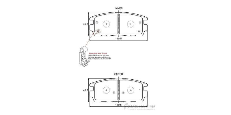 Brake Pads Rear Chev Captiva (06 11>) Cruze (09 13) Opel Astra (10 ) (SAFELINE D3613S) (SET LH & ...