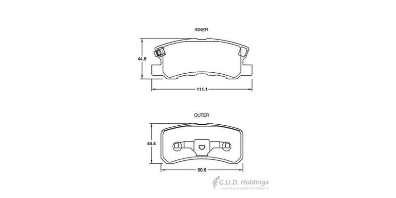Brake Pads Rear Chrysler Sebring (07 ) Dodge Caliber (06 ) Jeep Compass,Patriot (07 ) Mitsubishi ...