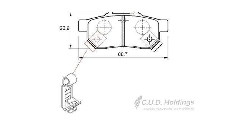 Brake Pads Rear Honda 150 Sohc,160I Dohc (92 96) Civic (96 06) Jazz [3][4] (08 ) (SAFELINE D3023S...