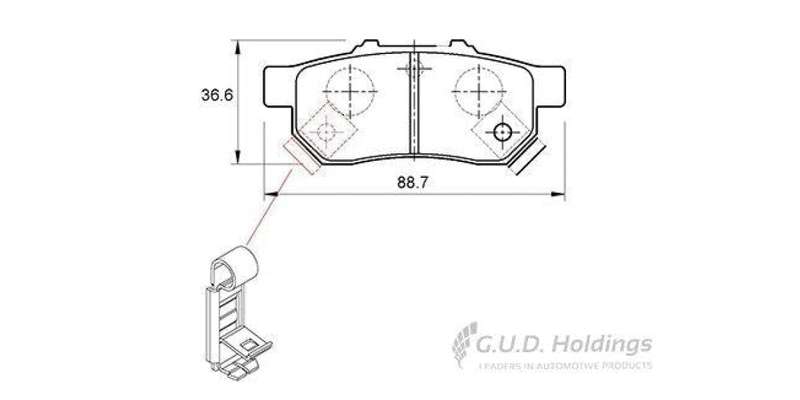 Brake Pads Rear Honda 150 Sohc,160I Dohc (92 96) Civic (96 06) Jazz [3][4] (08 ) (SAFELINE D3023S...