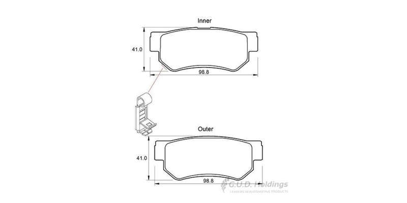 Brake Pads Rear Hyundai Azera (06 ) Elantra (04 ) Getz (04 ) Matrix (02 ) Santa Fe (01 ) Sonata (...