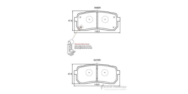 Brake Pads Rear Hyundai H1 (09 ) Kia Carnival (06 ) Grand Sedona (15 ) Sedona (07 ) Sorento (15 )...