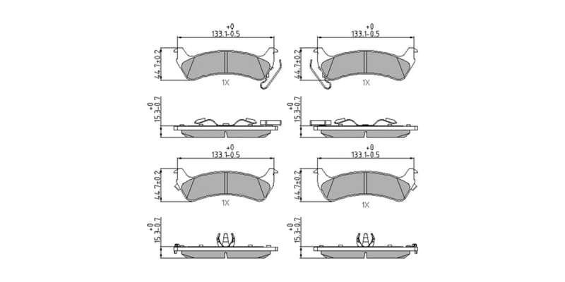 Brake Pads Rear Jeep Cherokee (01 08) Grand Cherokee (92 02) Wrangler (96 07) (FERODO FDB1549) (S...