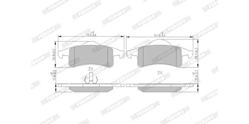Brake Pads Rear Jeep Grand Cherokee (1999 2005) (FERODO FDB1524) (SET LH & RH Wheel)