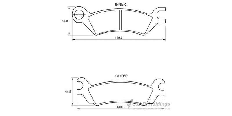Brake Pads Rear Mazda 626 (1989 1993) (SAFELINE D3004S) (SET LH & RH Wheel)