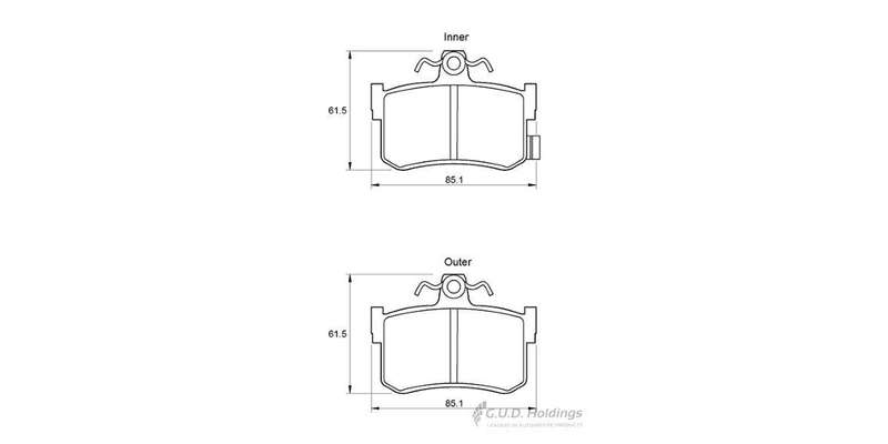 Brake Pads Rear Mg Tf 1.8 (K18) (2002 2006) (SAFELINE D3348S) (SET LH & RH Wheel)